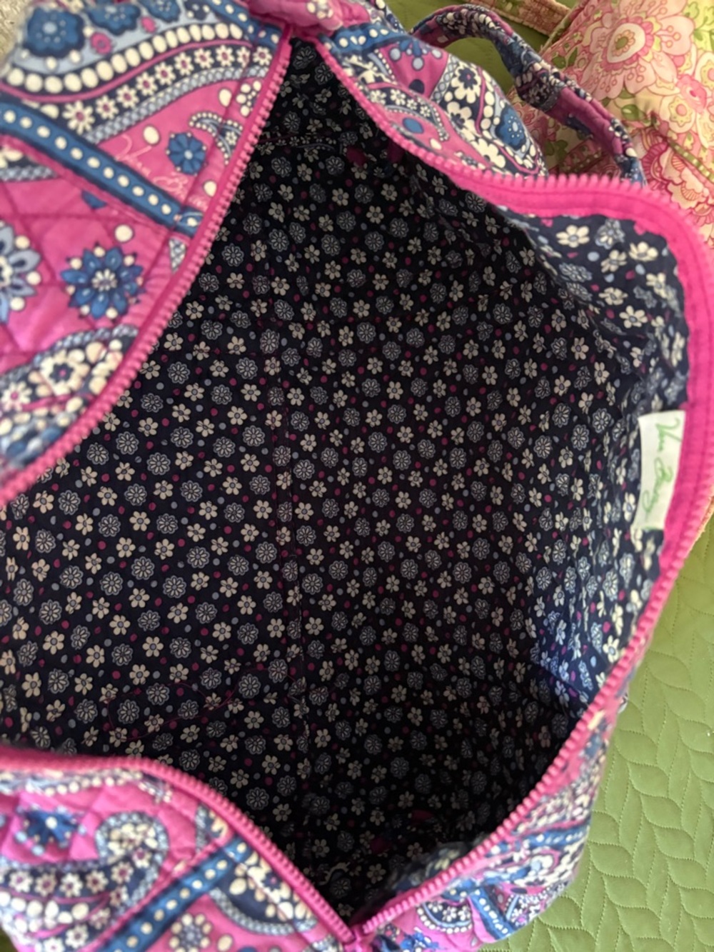 Vera Bradley Pink Paisley Quilted Travel Duffel - Picture 6 of 6